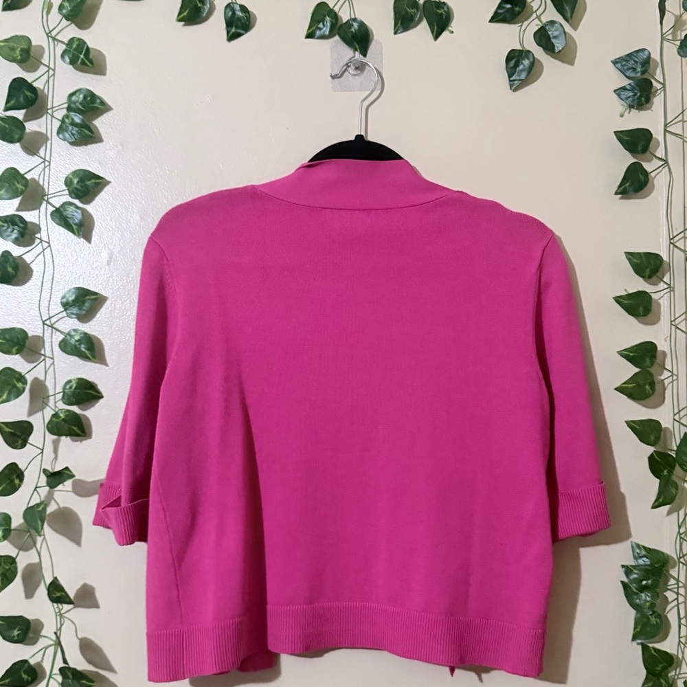 Vibrant Pink Women's Cardigan - Picture 4 of 4